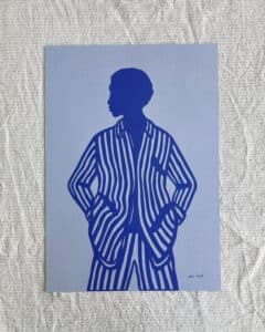 Papirklip af Kvinde i stribet jakkesæt