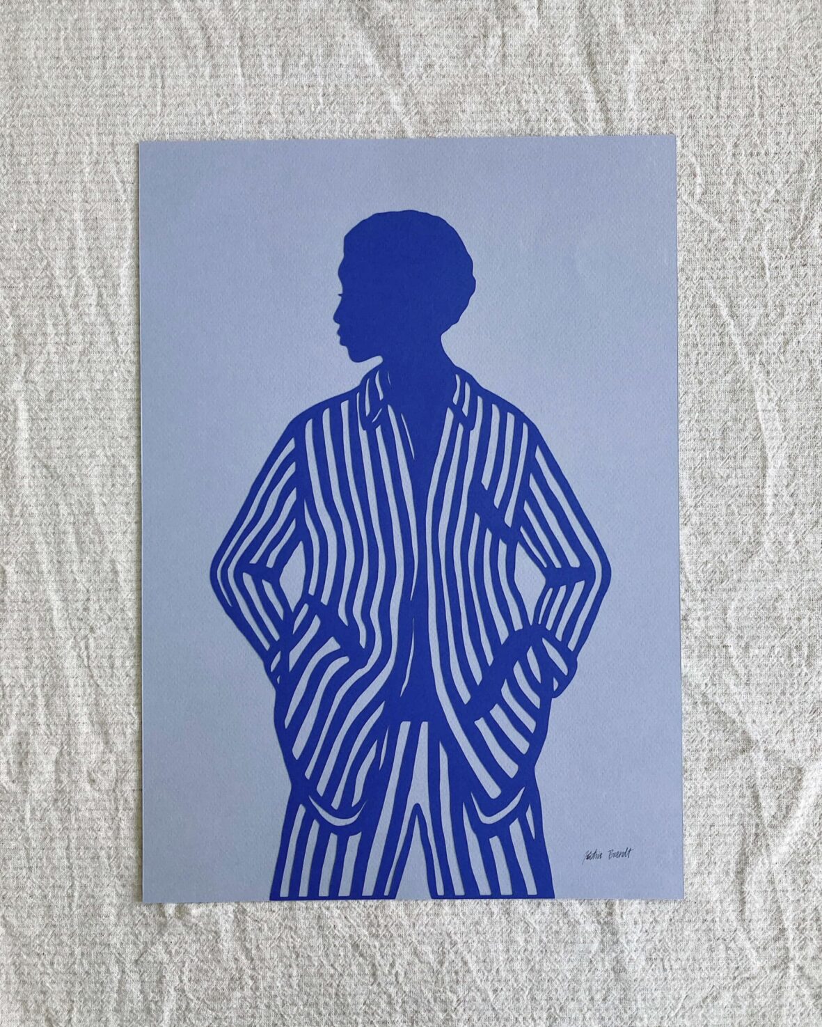 Papirklip af Kvinde i stribet jakkesæt