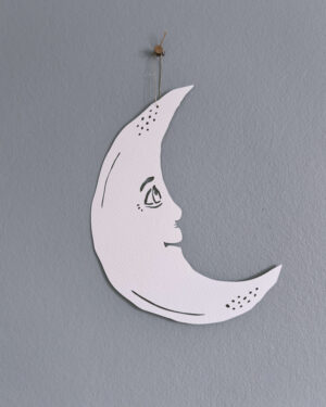 papirklip, vægophæng, måne
